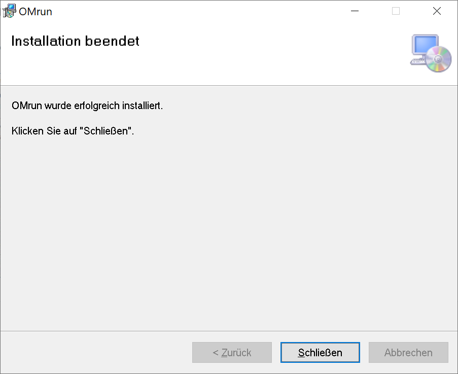 OMrun Installation Step 3