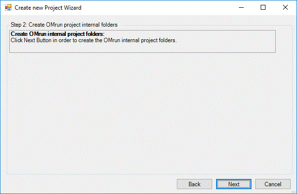 OMrun business system create new  dialog - step 2